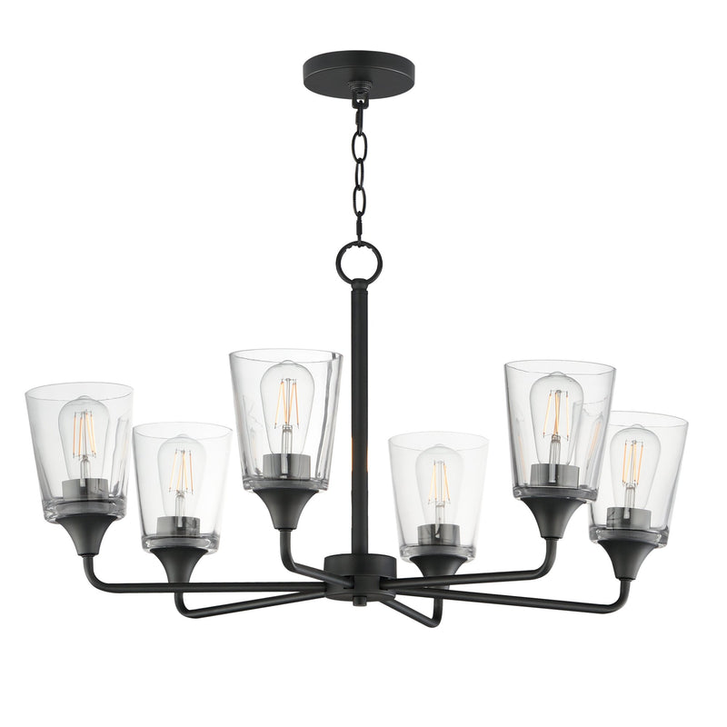 Hudson 6 Light Chandelier in Black