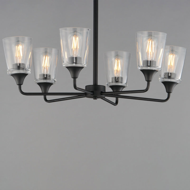 Hudson 6 Light Chandelier in Black