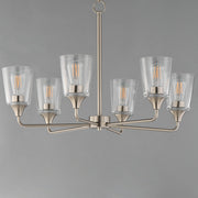 Hudson 6 Light Chandelier in Satin Nickel