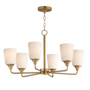 Hudson 6 Light Chandelier in Natural Aged Brass