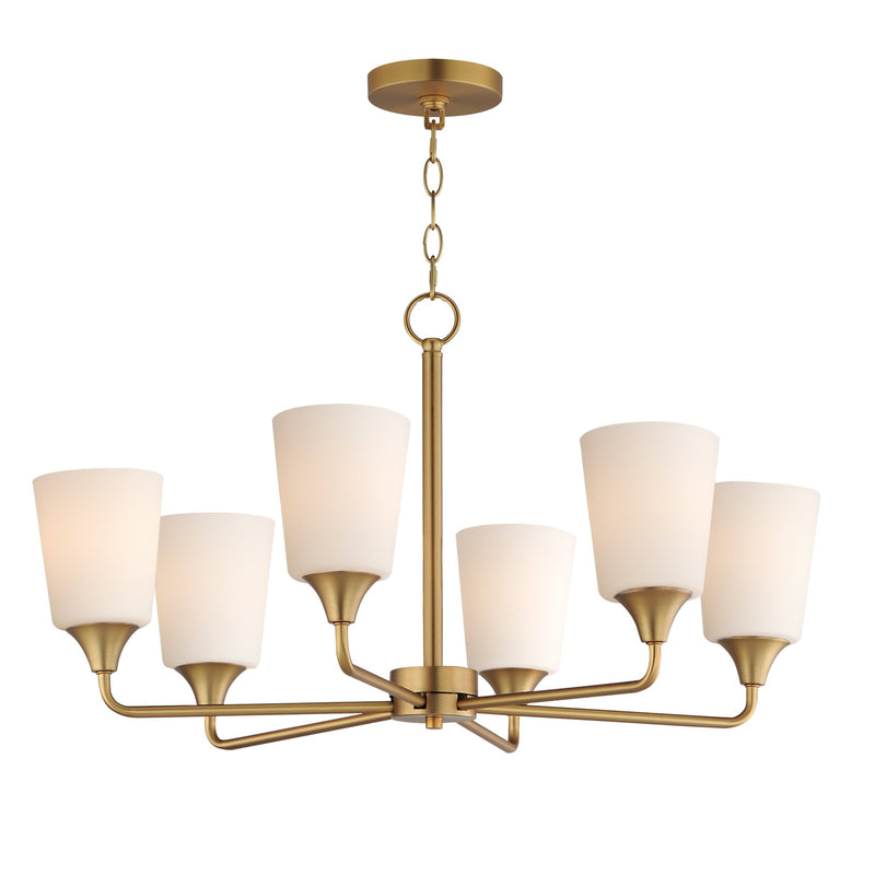 Hudson 6 Light Chandelier in Natural Aged Brass