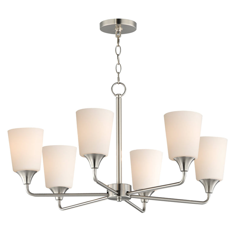 Hudson 6 Light Chandelier in Satin Nickel