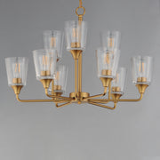 Hudson 9 Light Two-Tier Chandelier in Natural Aged Brass