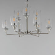 Hudson 9 Light Two-Tier Chandelier in Satin Nickel