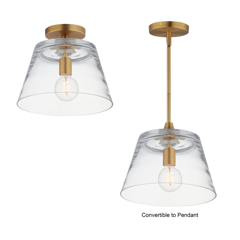 Hudson 12" Convertible Pendant in Natural Aged Brass