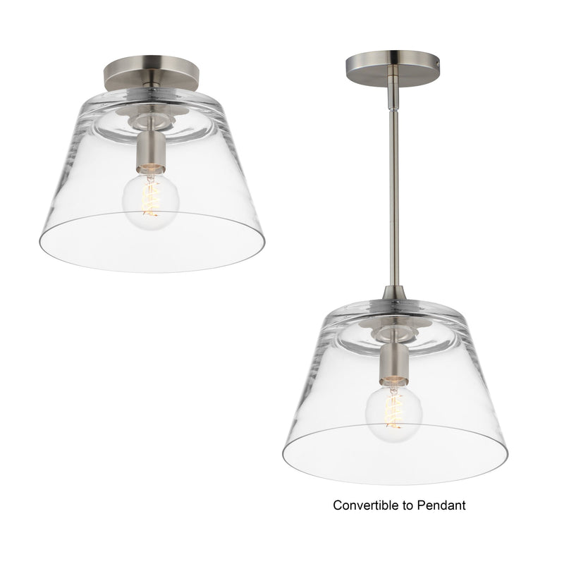 Hudson 12" Convertible Pendant in Satin Nickel