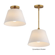 Hudson 12" Convertible Pendant in Natural Aged Brass