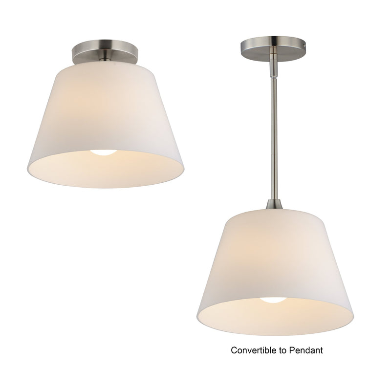Hudson 12" Convertible Pendant in Satin Nickel