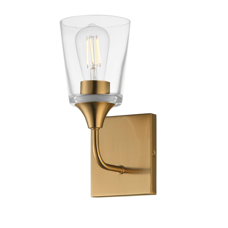 Hudson 1 Light Wall Sconce in Natural Aged Brass