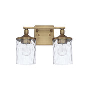 Colton 2-Light Bath Vanity Light in Aged Brass
