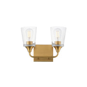 Hudson 2 Light Bath Vanity in Natural Aged Brass