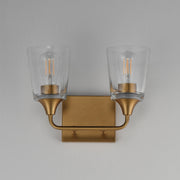 Hudson 2 Light Bath Vanity in Natural Aged Brass