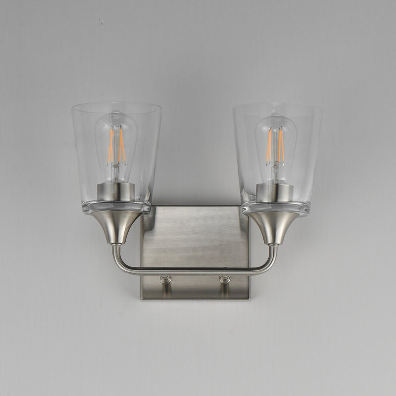 Hudson 2 Light Bath Vanity in Satin Nickel