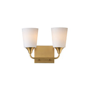 Hudson 2 Light Bath Vanity in Natural Aged Brass