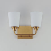 Hudson 2 Light Bath Vanity in Natural Aged Brass