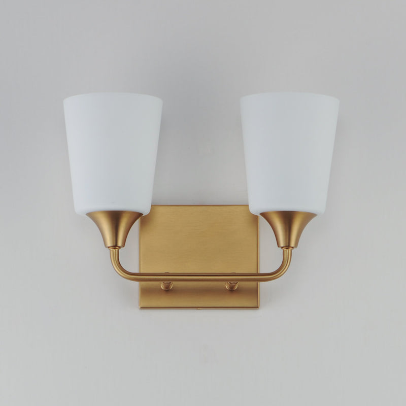 Hudson 2 Light Bath Vanity in Natural Aged Brass
