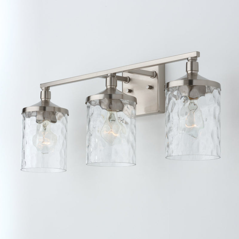 Colton 3-Light Bath Vanity Light in Brushed Nickel