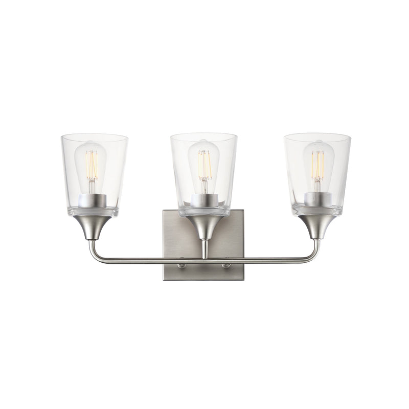 Hudson 3 Light Bath Vanity in Satin Nickel