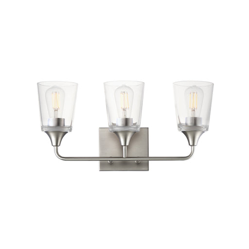 Hudson 3 Light Bath Vanity in Satin Nickel