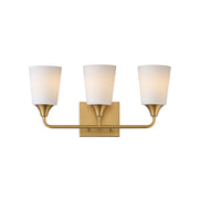 Hudson 3 Light Bath Vanity in Natural Aged Brass