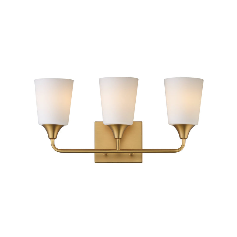 Hudson 3 Light Bath Vanity in Natural Aged Brass