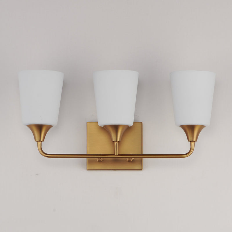 Hudson 3 Light Bath Vanity in Natural Aged Brass