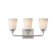 Hudson 3 Light Bath Vanity in Satin Nickel