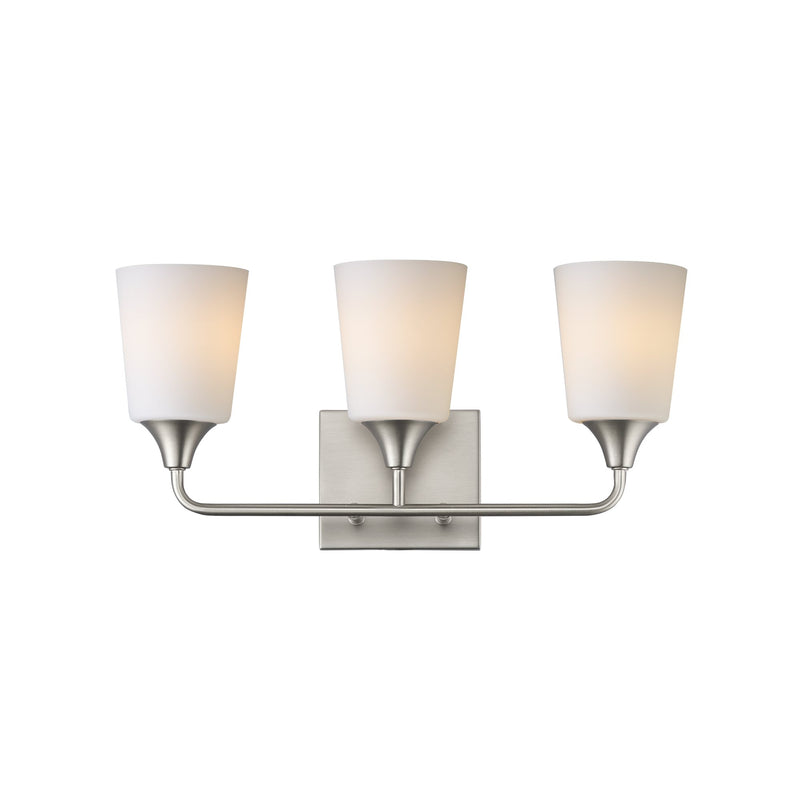 Hudson 3 Light Bath Vanity in Satin Nickel