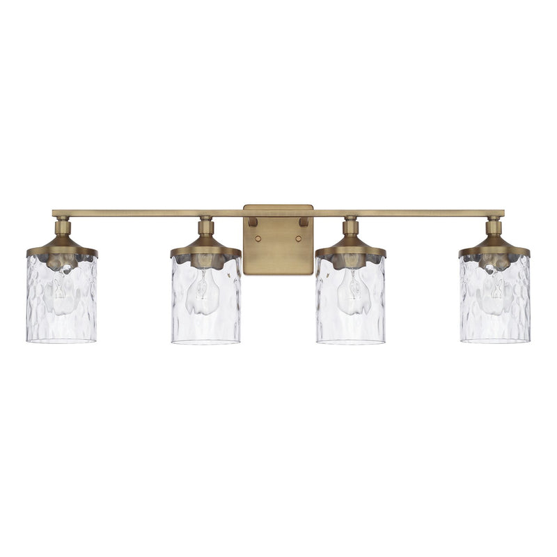 Colton 4-Light Bath Vanity Light in Aged Brass