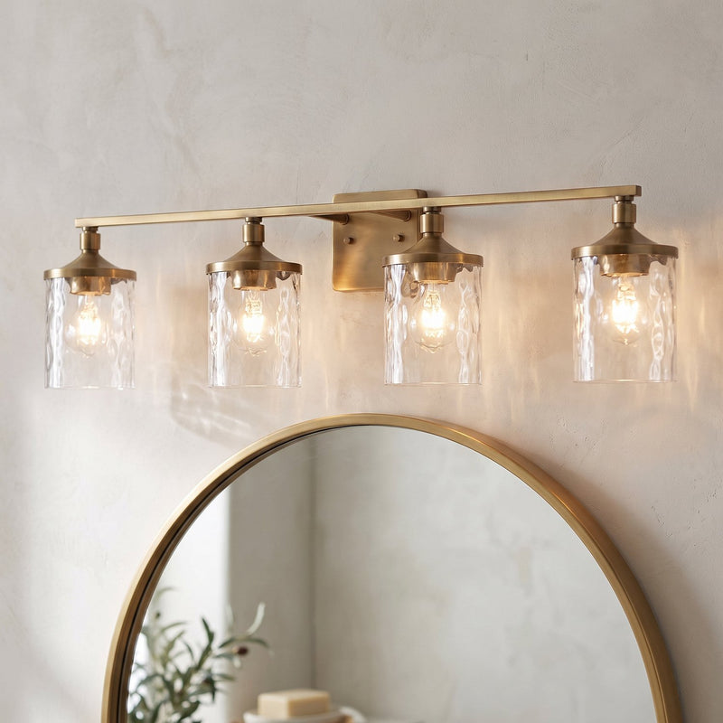 Colton 4-Light Bath Vanity Light in Aged Brass