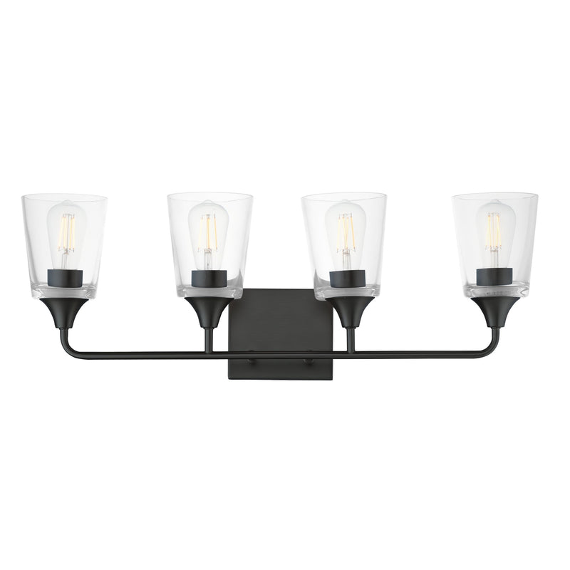 Hudson 4 Light Bath Vanity in Black