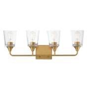 Hudson 4 Light Bath Vanity in Natural Aged Brass