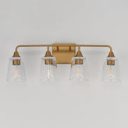 Hudson 4 Light Bath Vanity in Natural Aged Brass