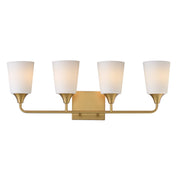 Hudson 4 Light Bath Vanity in Natural Aged Brass