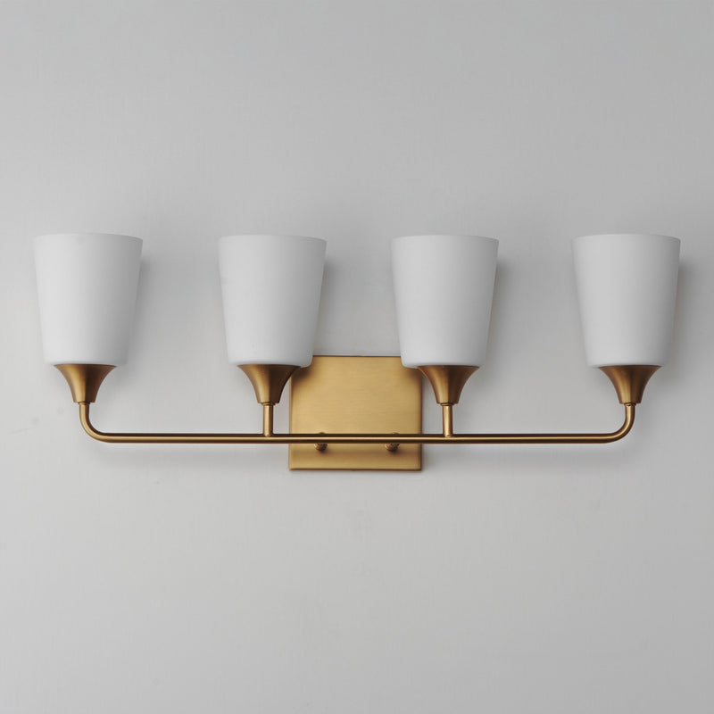 Hudson 4 Light Bath Vanity in Natural Aged Brass