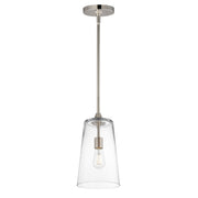 Hudson 1 Light Mini Pendant in Satin Nickel