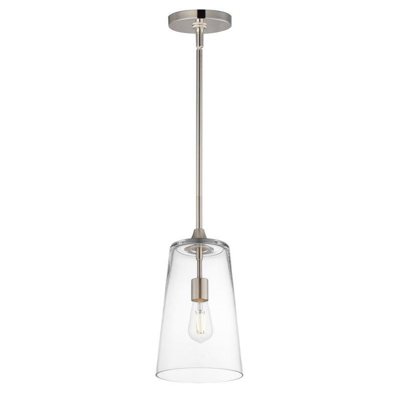 Hudson 1 Light Mini Pendant in Satin Nickel