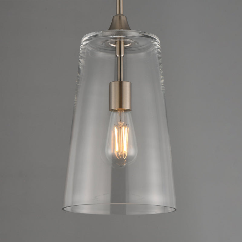 Hudson 1 Light Mini Pendant in Satin Nickel