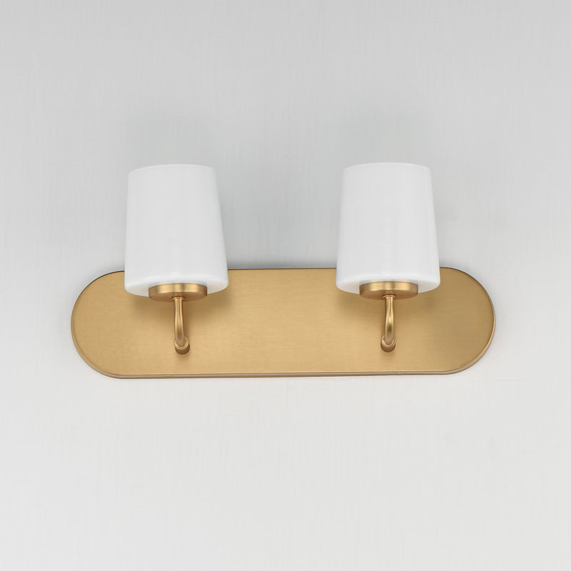 Durham 2 Light Strip Bath Vanity in Natural Aged Brass