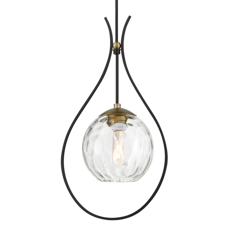 Cody Mini Pendant in Coal and Soft Brass