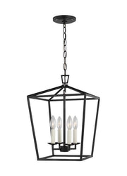 Dianna 4-Light Small Lantern Pendant in Midnight Black