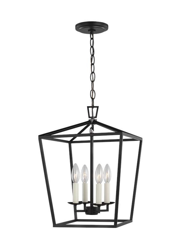 Dianna 4-Light Small Lantern Pendant in Midnight Black