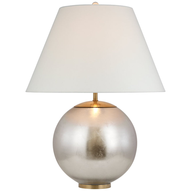 Morton Large Table Lamp in Burnished Silver Leaf