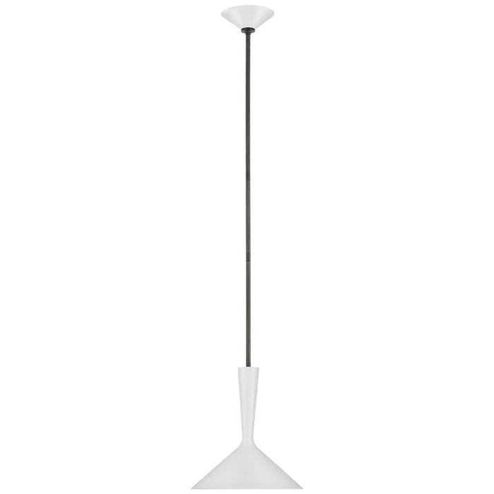 Rosetta LED Pendant in Matte White and Bronze