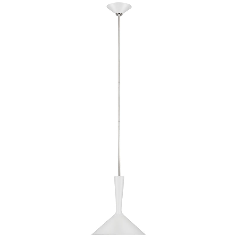 Rosetta LED Pendant in Matte White and Polished Nickel