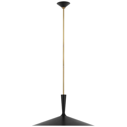 Rosetta LED Pendant in Matte Black and Hand-Rubbed Antique Brass