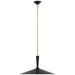 Rosetta LED Pendant in Matte Black and Hand-Rubbed Antique Brass