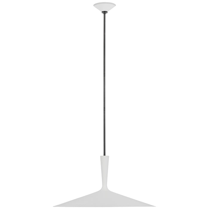 Rosetta LED Pendant in Matte White and Bronze