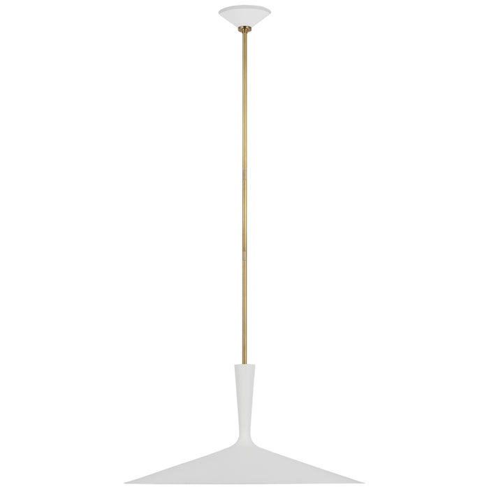 Rosetta LED Pendant in Matte White and Hand-Rubbed Antique Brass