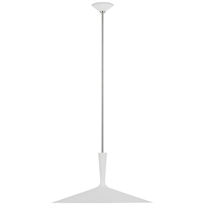 Rosetta LED Pendant in Matte White and Polished Nickel